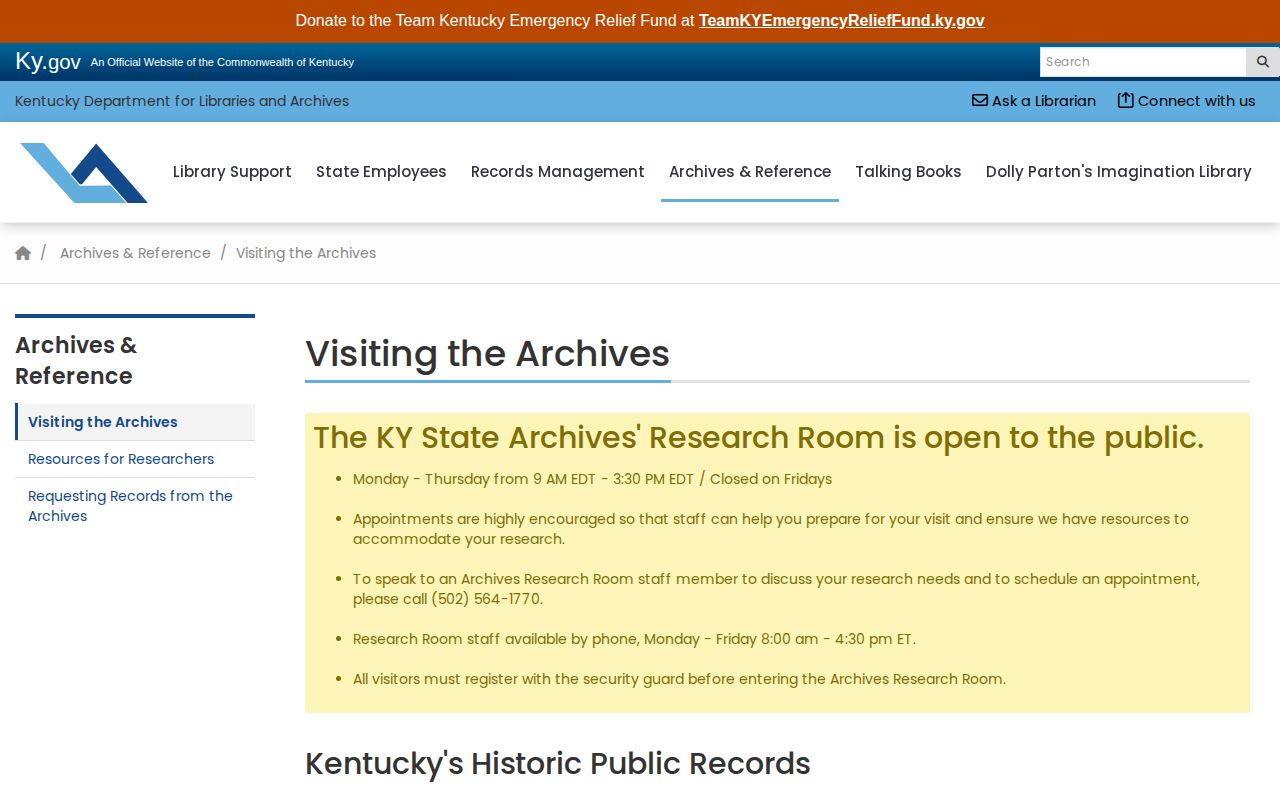 Kentucky archives research page for older Butler County arrest and court records